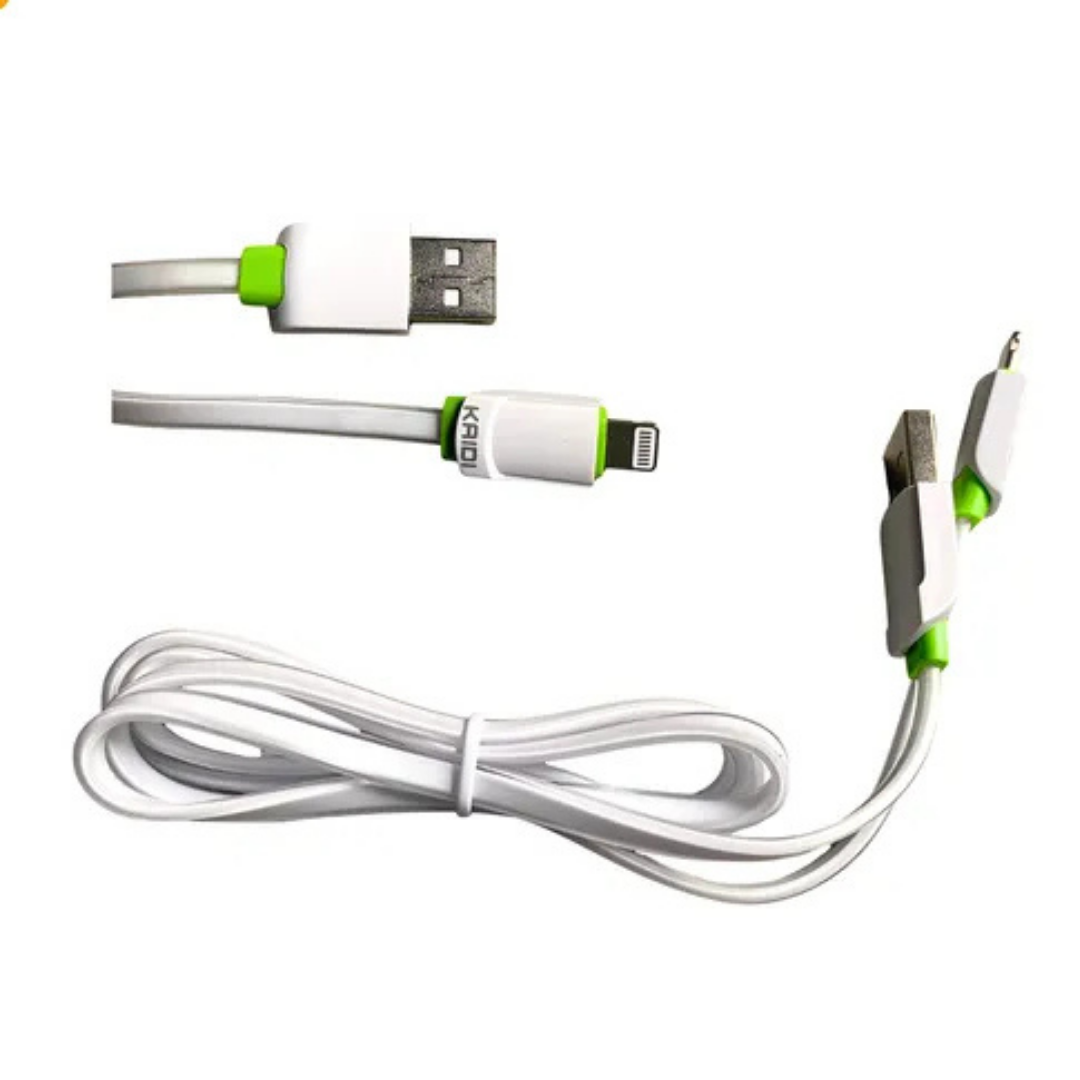 Cabo de Carregador USB para Lightning 20W Fio Branco, 1 metro - Kaidi KD39A - Imagem 4