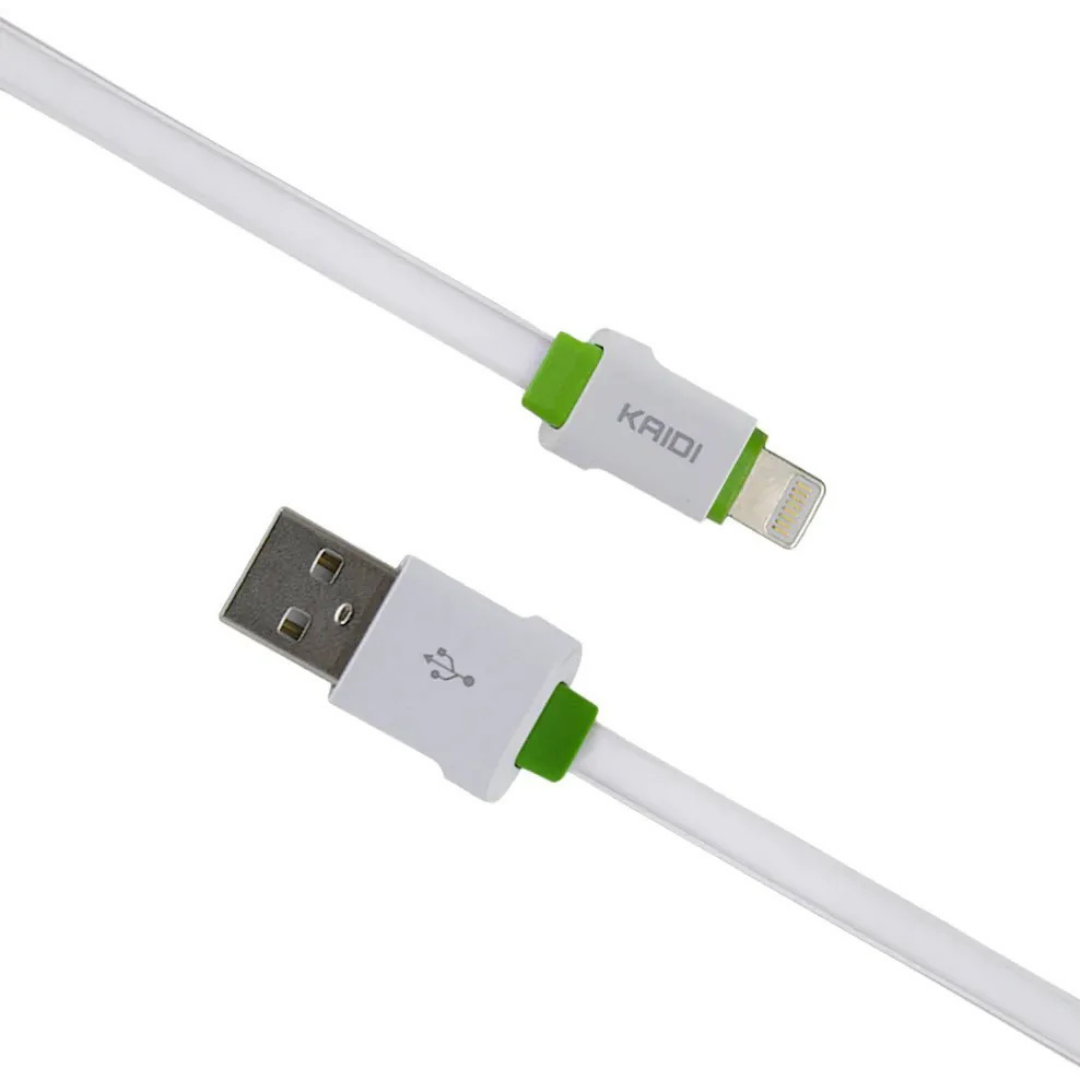 Cabo de Carregador USB para Lightning 20W Fio Branco, 1 metro - Kaidi KD39A - Imagem 3
