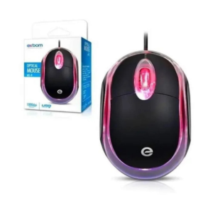 Mouse Óptico USB Com Fio - EXBOM MS9