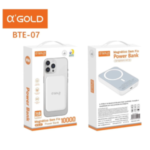 Power Bank 10.000mah Magnético Indução Sem fio 7.5w  - A'Gold BTE07