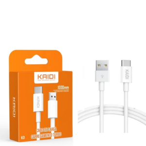 Cabo de Carregador Turbo  USB Para TipoC Branco - Kaidi KD25C