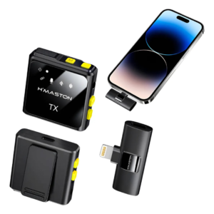 Microfone de Lapela Duplo 2.4GHz Tipo Lightning - H'Maston MK-12