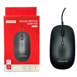 Mouse Óptico Branco com Fio - Tomate MMOO04