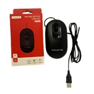 Mouse Óptico Preto Silencioso com Fio - Tomate MMO-S03